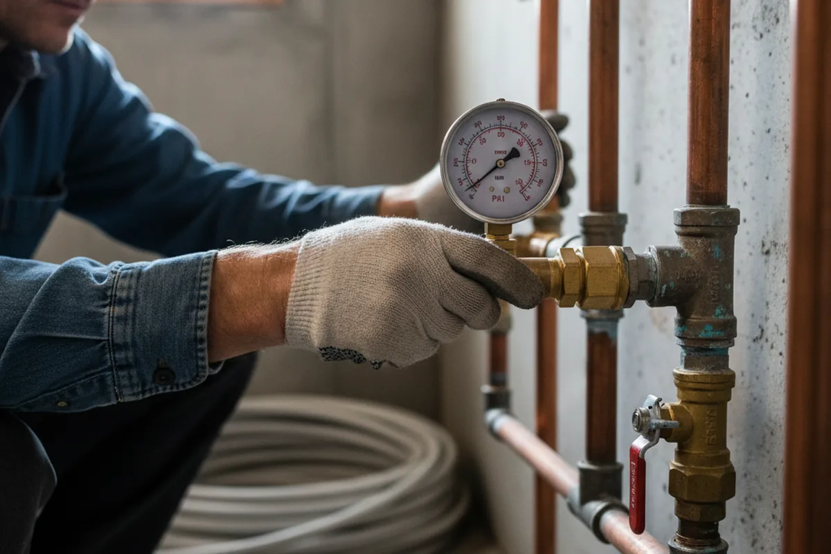Pressure testing a repaired line during Water Line Repair in Citra